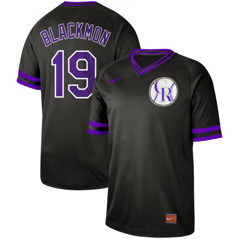 Men's Colorado Rockies #19 Charlie Blackmon Black Cooperstown Collection Legend Stitched MLB Jersey 1