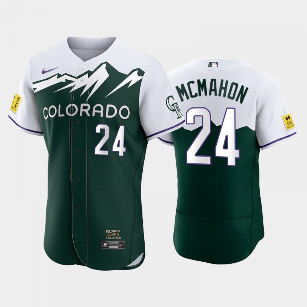 Men's Colorado Rockies #24 Ryan McMahon 2022 Green City Connect Flex Base Stitched Jersey 1
