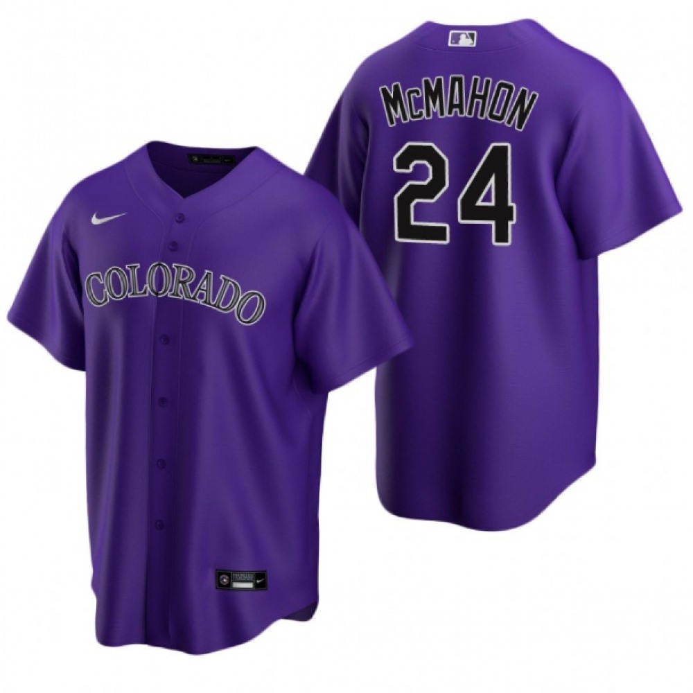 Men's Colorado Rockies #24 Ryan McMahon Purple Stitched Baseball Jersey 1