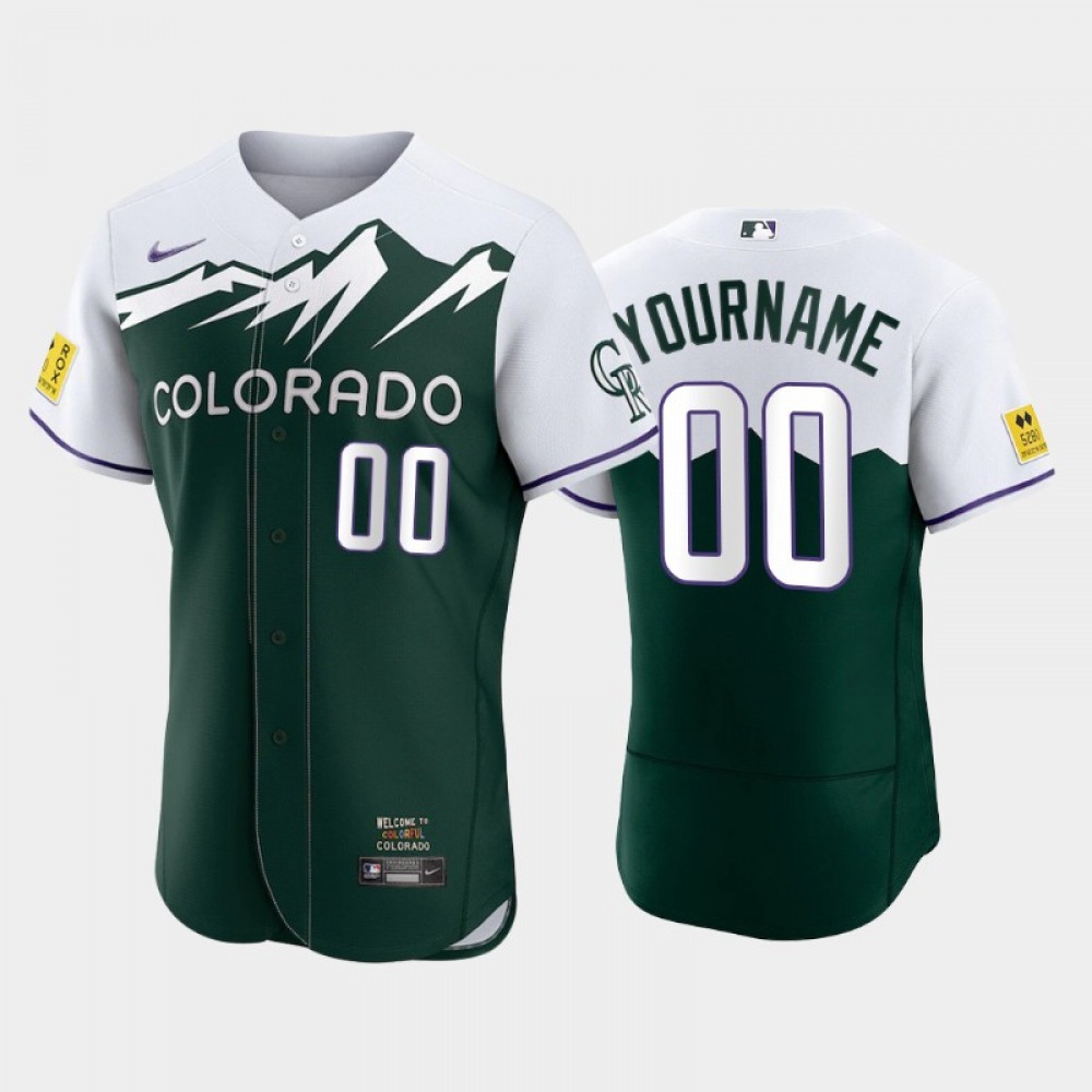 Men's Colorado Rockies ACTIVE Player Custom 2022 Green City Connect Flex Base Stitched Jersey 1