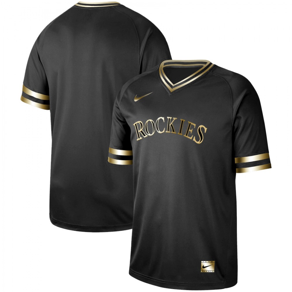 Men's Colorado Rockies Black Gold Stitched MLB Jersey 1
