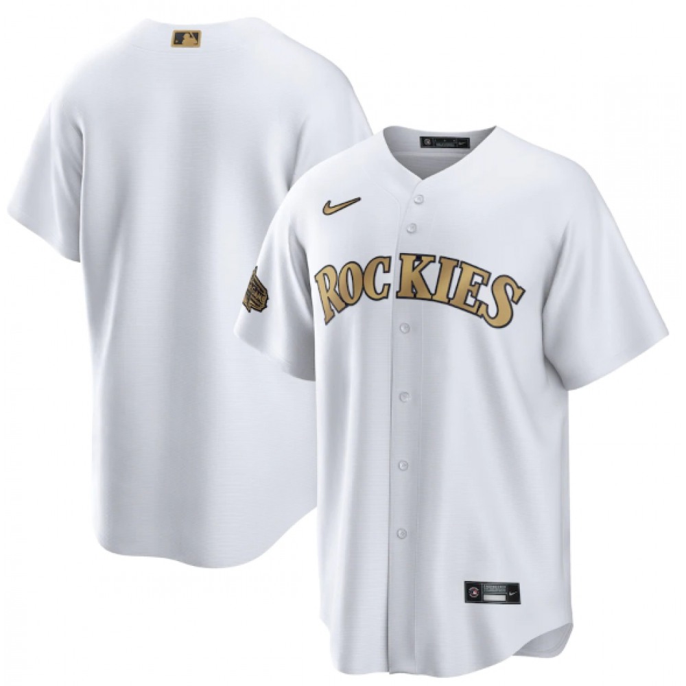 Men's Colorado Rockies Blank 2022 All-Star White Cool Base Stitched Baseball Jersey 1