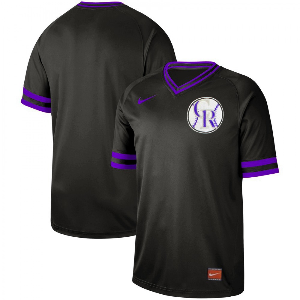 Men's Colorado Rockies Blank Black Cooperstown Collection Legend Stitched MLB Jersey 1