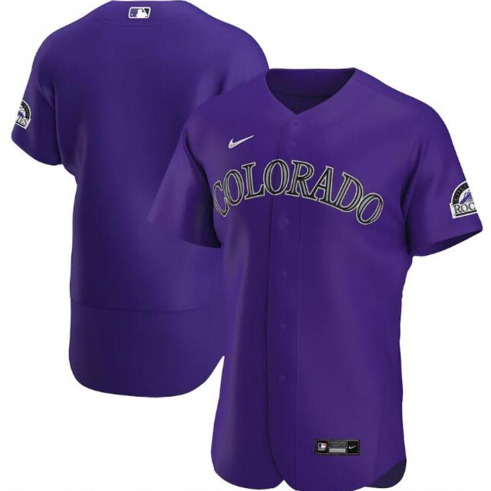 Men's Colorado Rockies Blank Purple Flex Base Stitched Jersey 1