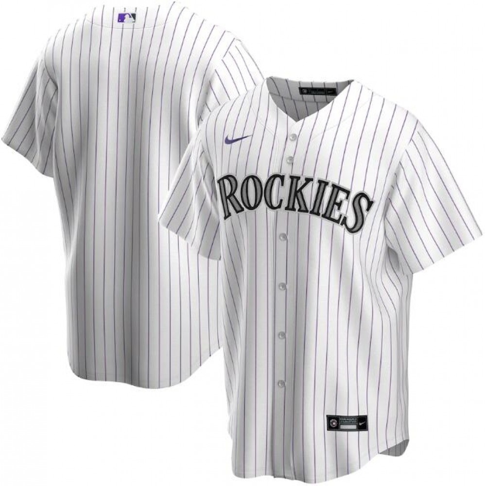 Men's Colorado Rockies Blank White Cool Base Stitched MLB Jersey 1