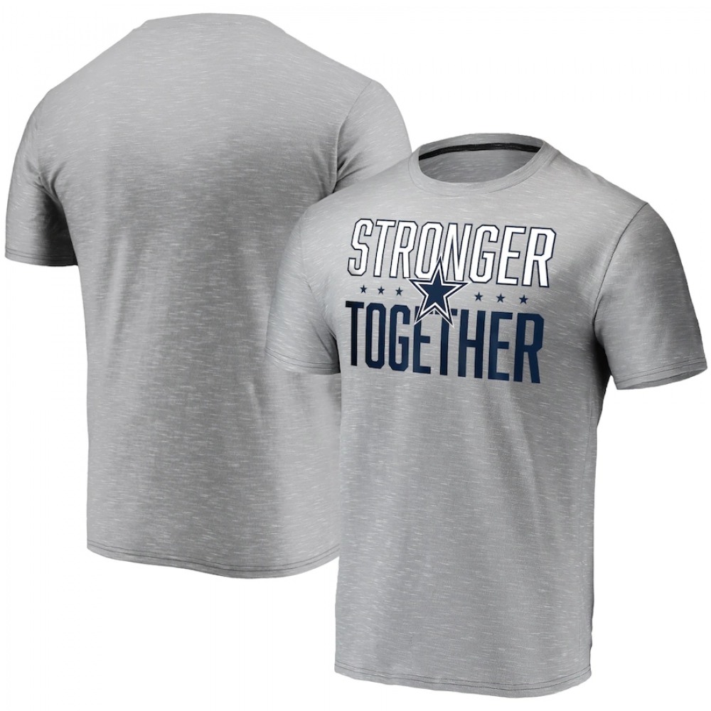 Men's Dallas CowboysGrey Stronger Together T-Shirt 1