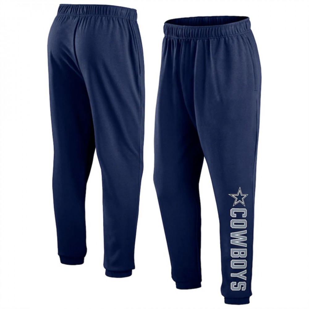 Men's Dallas Cowboys Navy Chop Block Fleece Sweatpants 1