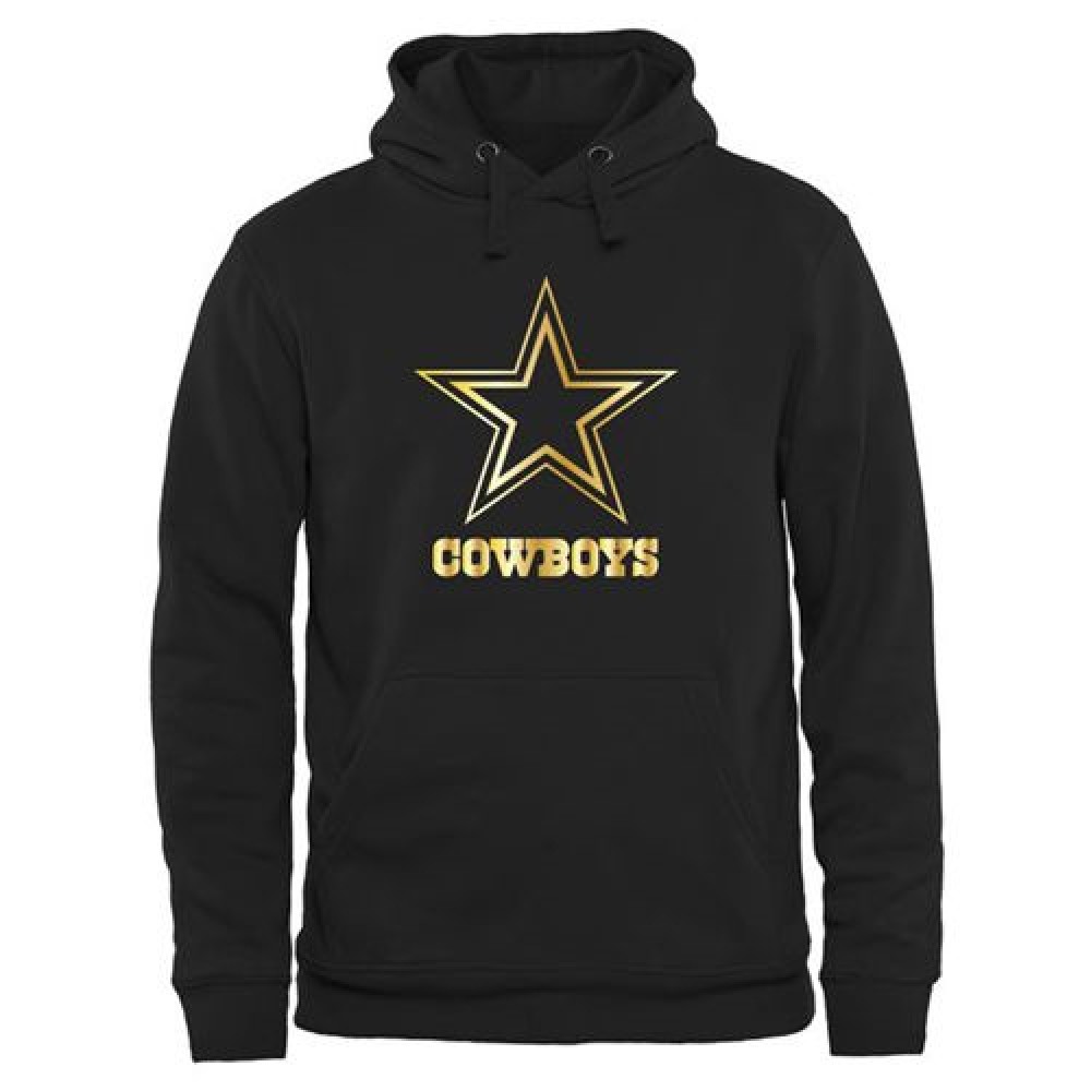 Men's Dallas Cowboys Pro Line Black Gold Collection Pullover Hoodie 1