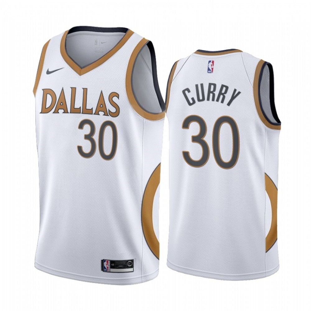 Men's Dallas Mavericks #30 Seth Curry 2020 White City Edition Stitched Jersey 1