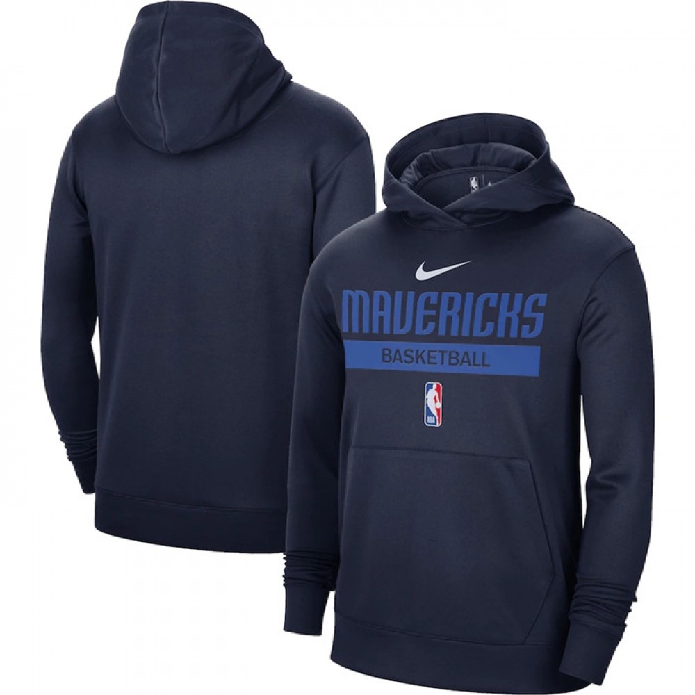 Men's Dallas Mavericks Navy Spotlight Fleece Overhead Hoodie 1