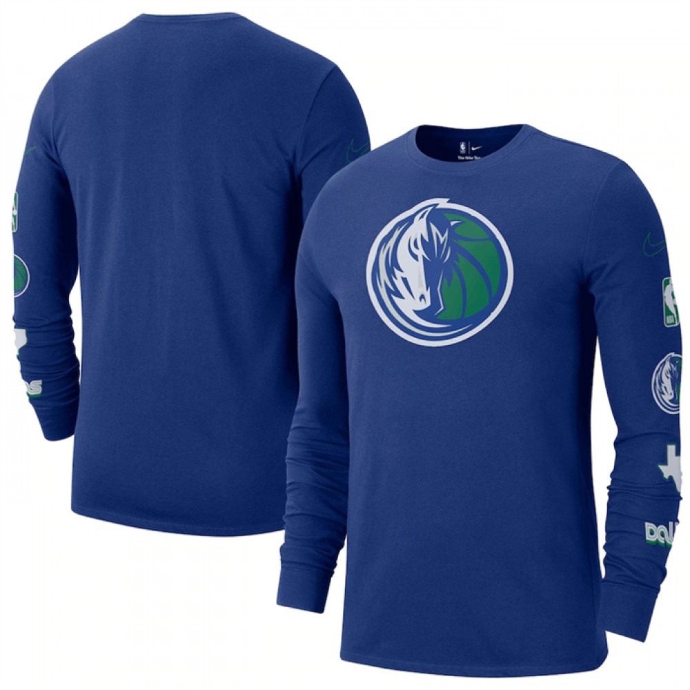 Men's Dallas Mavericks Royal 2022/23 City Edition Essential Expressive Long Sleeve T-Shirt 1
