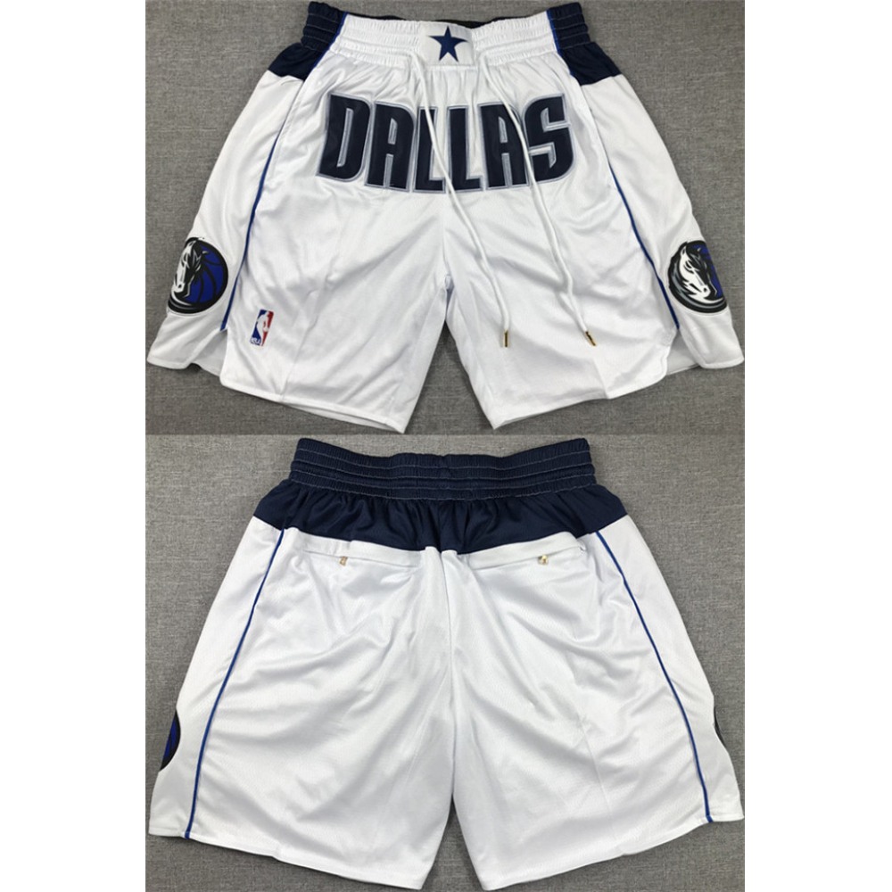 Men's Dallas Mavericks White Shorts (Run Small) 1