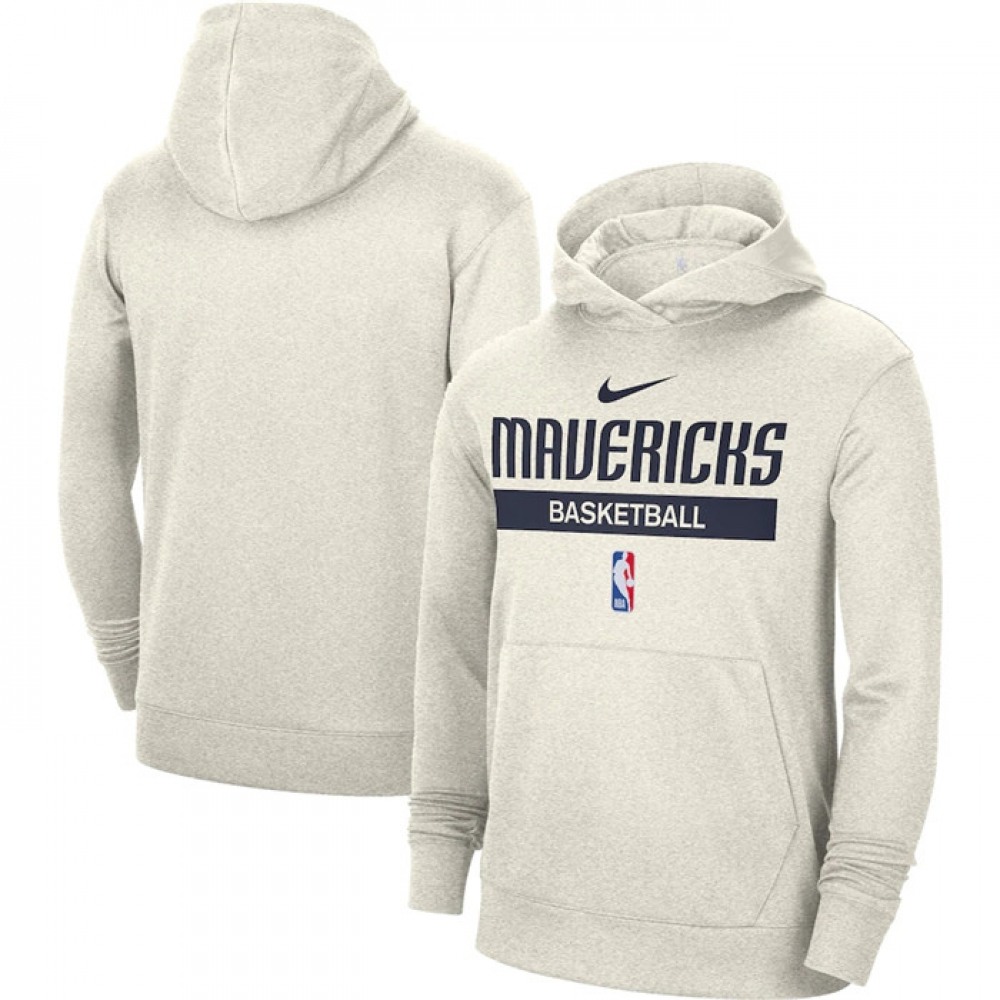 Men's Dallas Mavericks White Spotlight Fleece Overhead Hoodie 1
