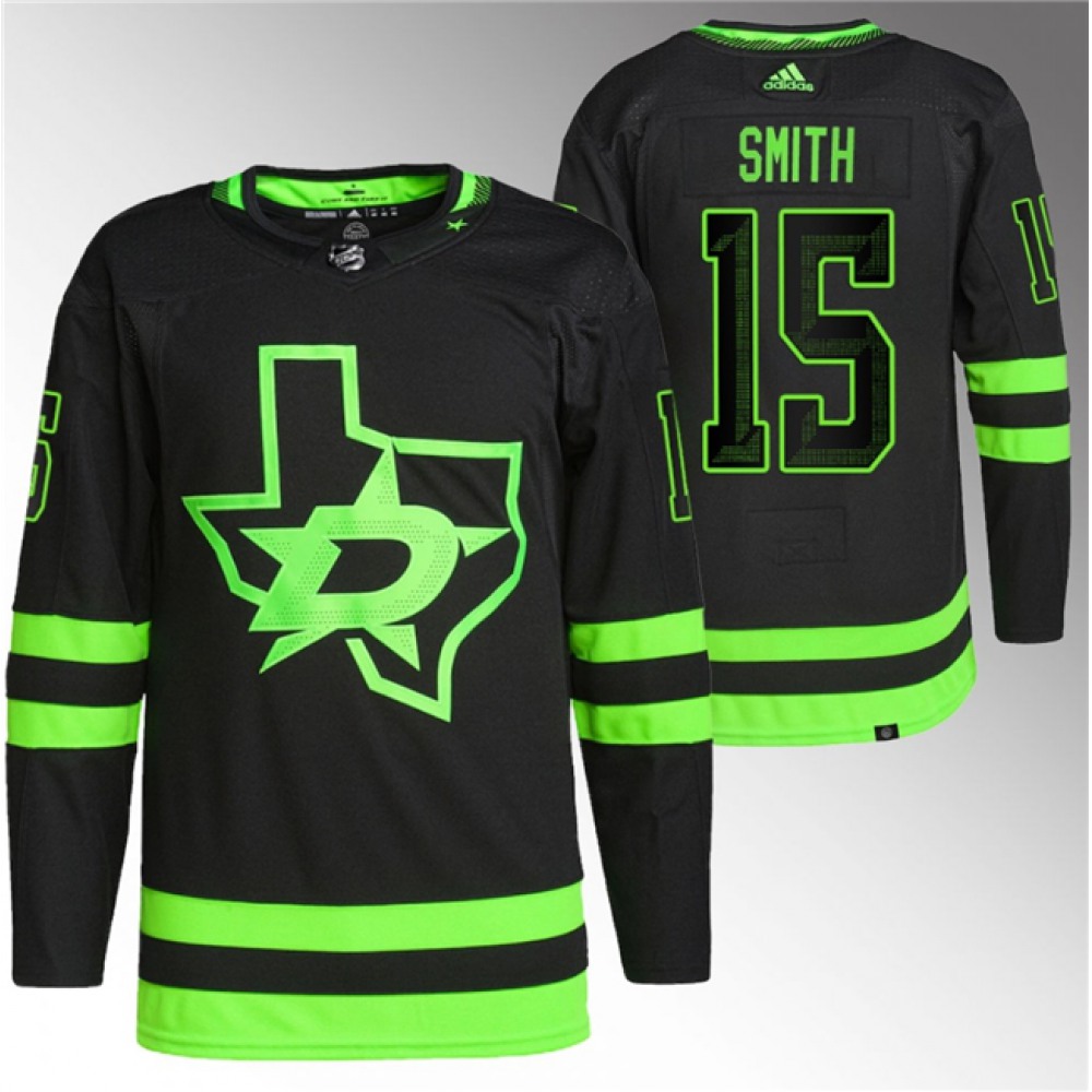 Men's Dallas Stars #15 Craig Smith Black Stitched Jersey 1