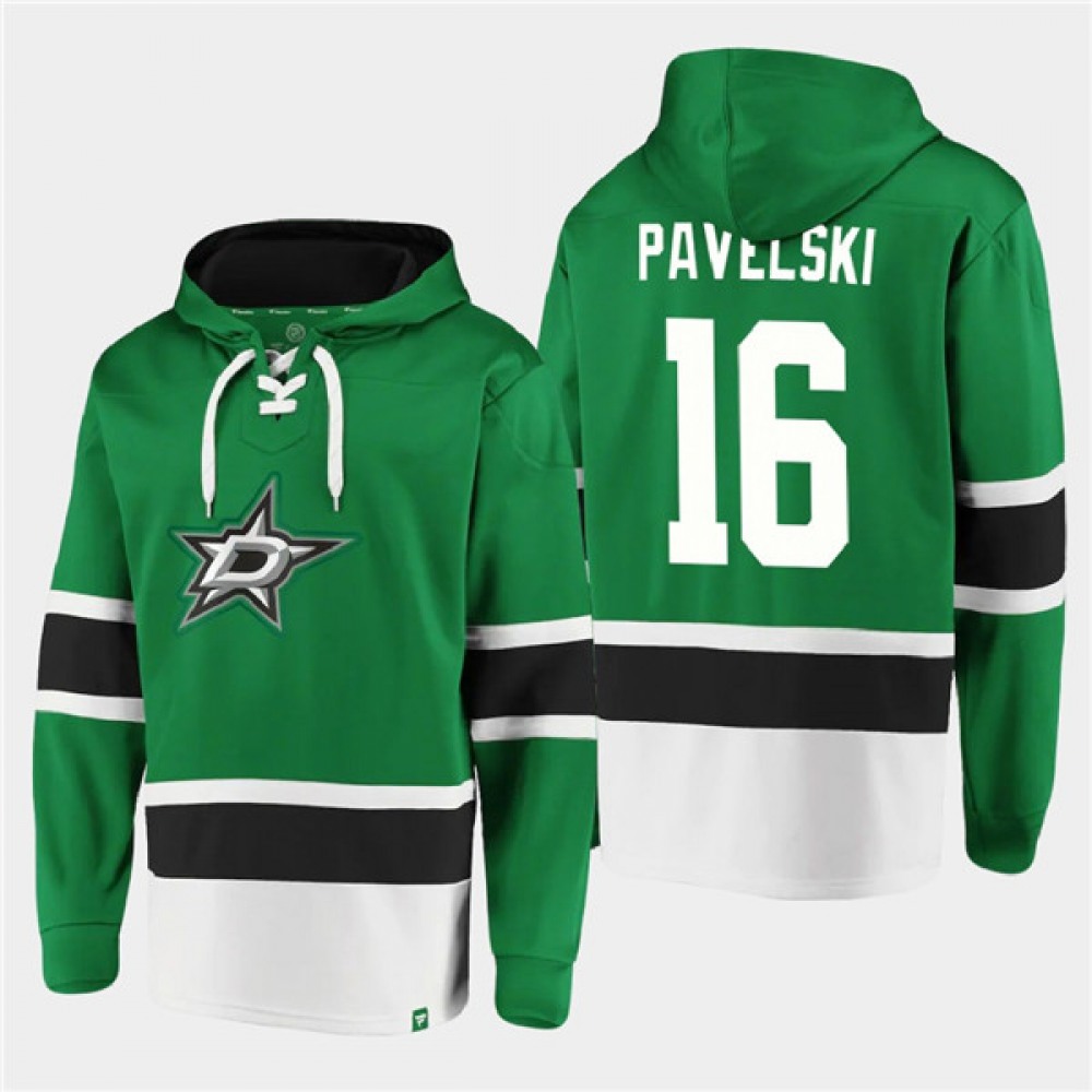 Men's Dallas Stars #16 Joe Pavelski Green Ageless Must-Have Lace-Up Pullover Hoodie 1
