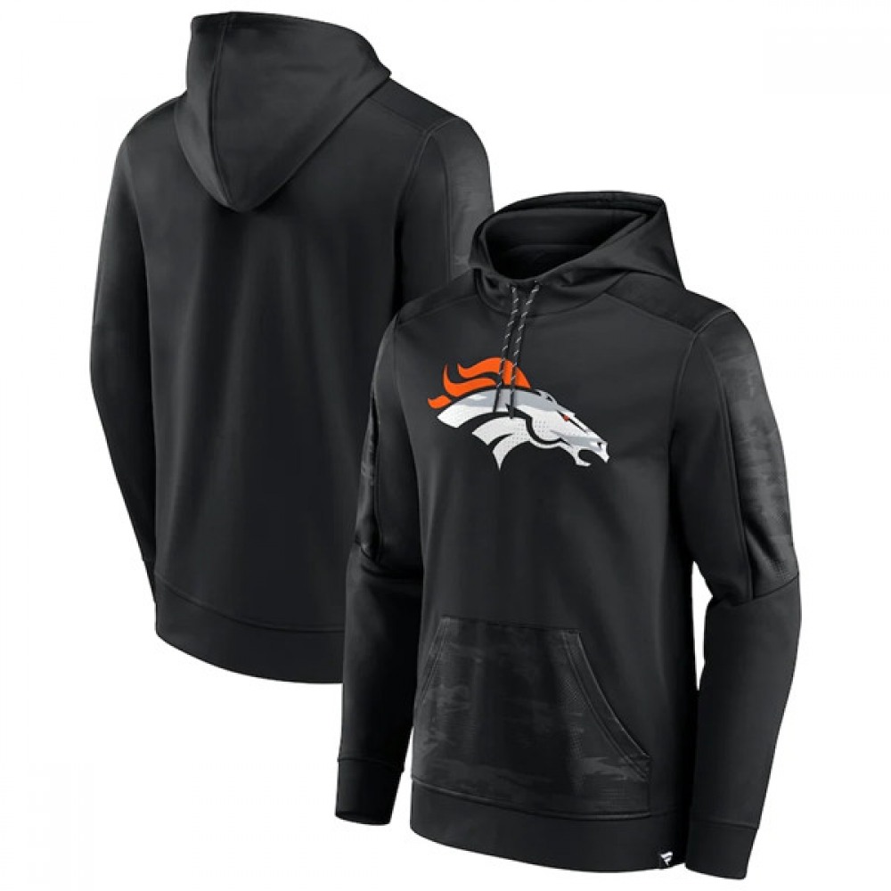Men's Denver Broncos Black On The Ball Pullover Hoodie 1