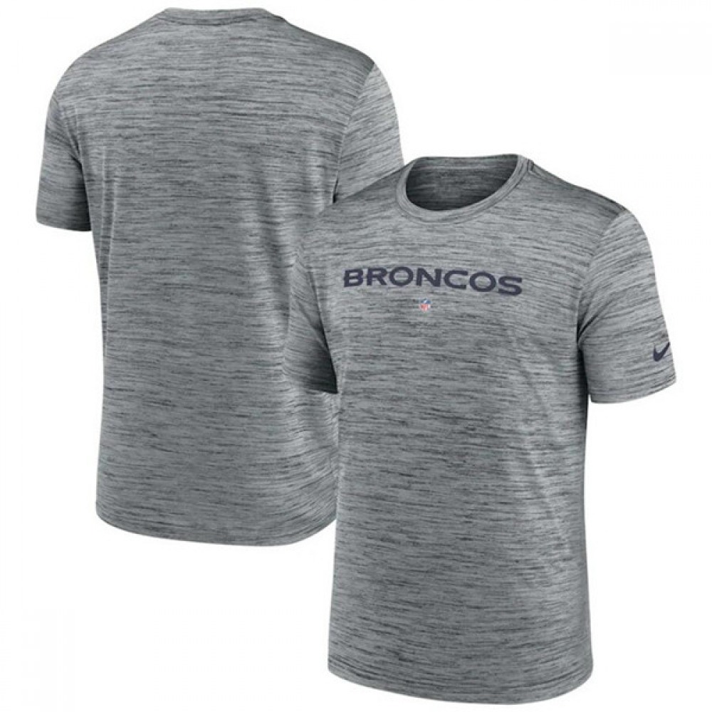 Men's Denver Broncos Grey Velocity Performance T-Shirt 1