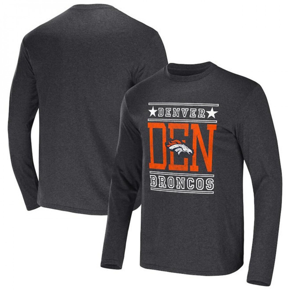 Men's Denver Broncos Heathered Charcoal x Darius Rucker Collection Long Sleeve T-Shirt 1