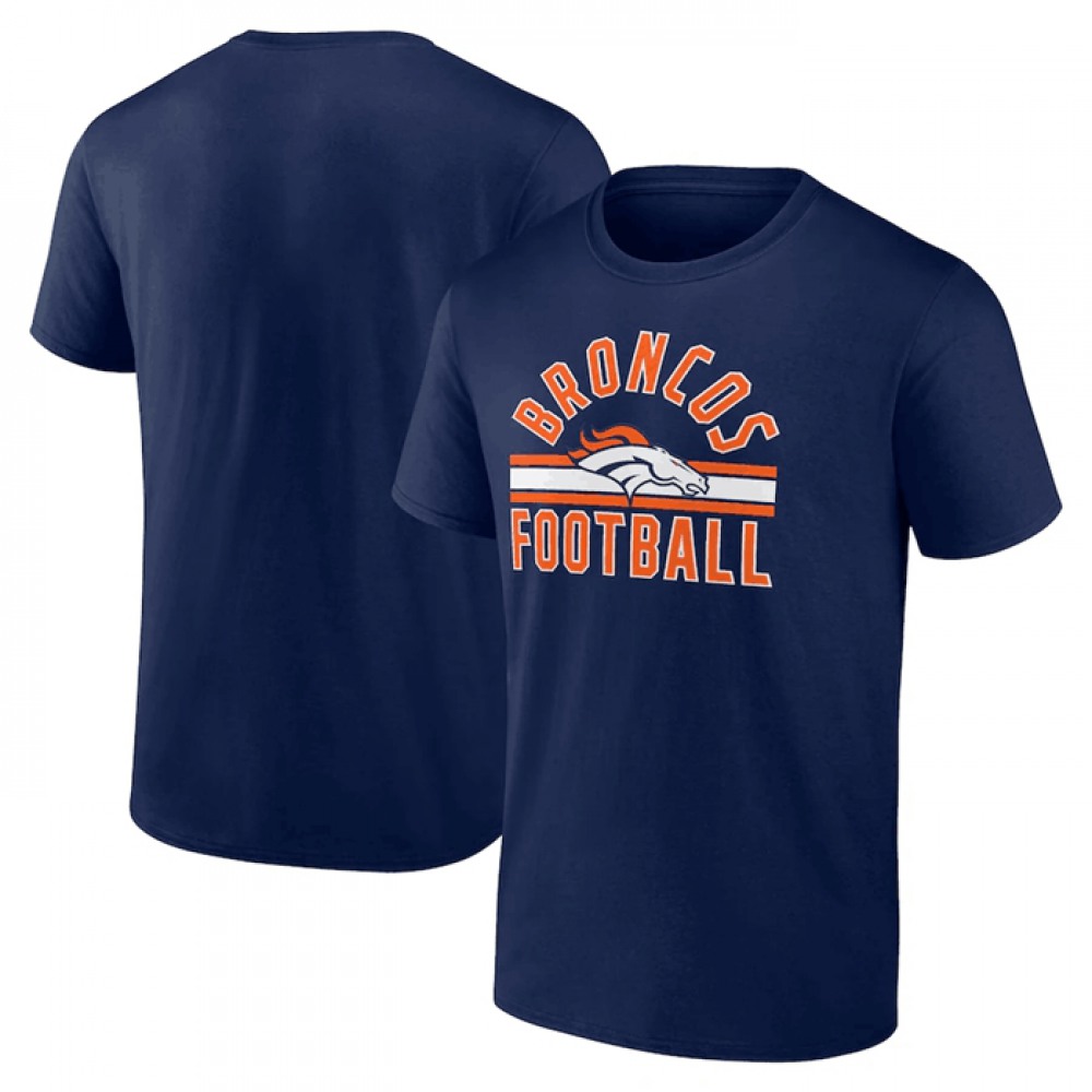 Men's Denver Broncos Navy Arch Stripe T-Shirt 1