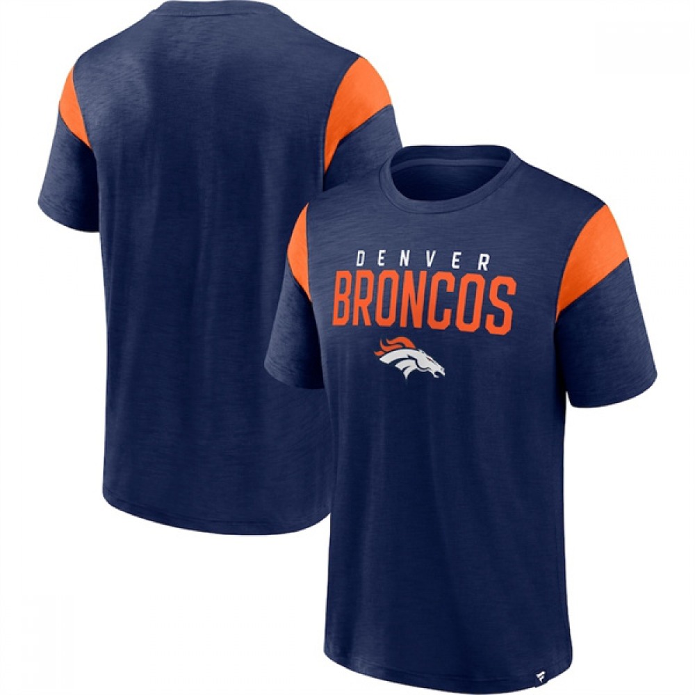 Men's Denver Broncos Navy/Orange Home Stretch Team T-Shirt 1