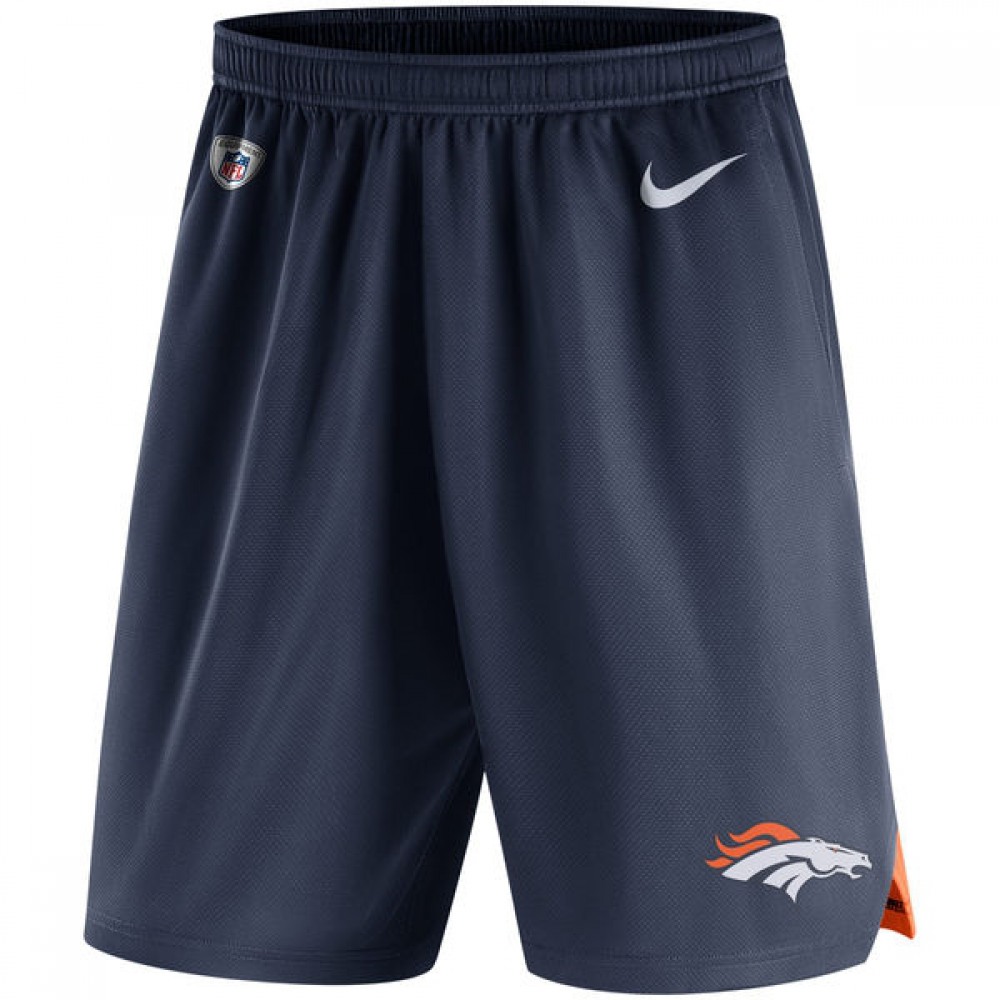 Men's Denver Broncos Navy Knit Performance Shorts 1