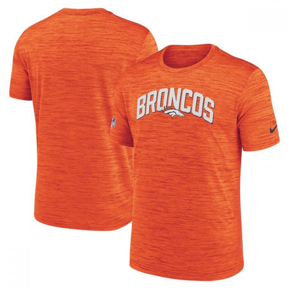 Men's Denver Broncos Orange Sideline Velocity Athletic Stack Performance T-Shirt 1