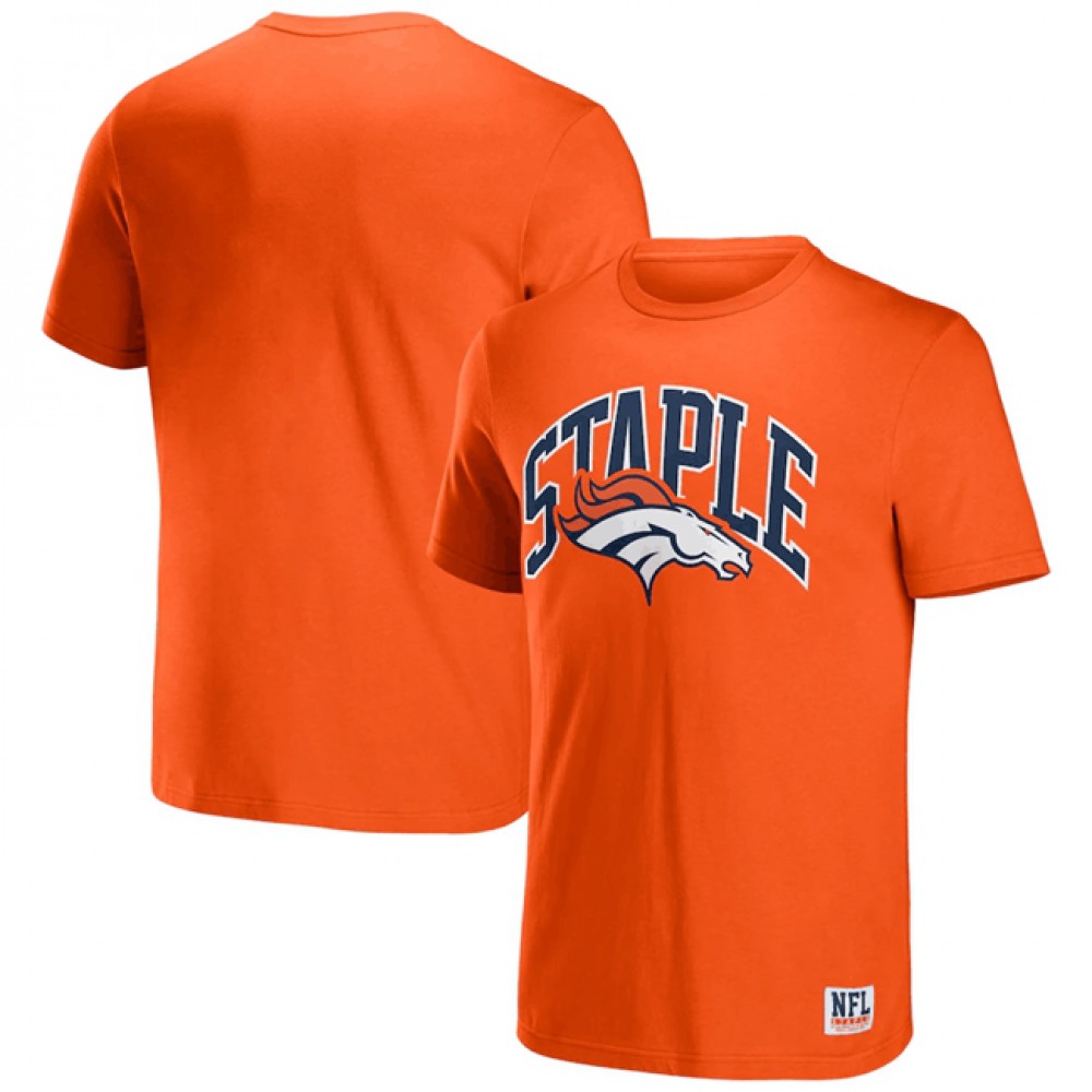 Men's Denver Broncos x Staple Orange Logo Lockup T-Shirt 1