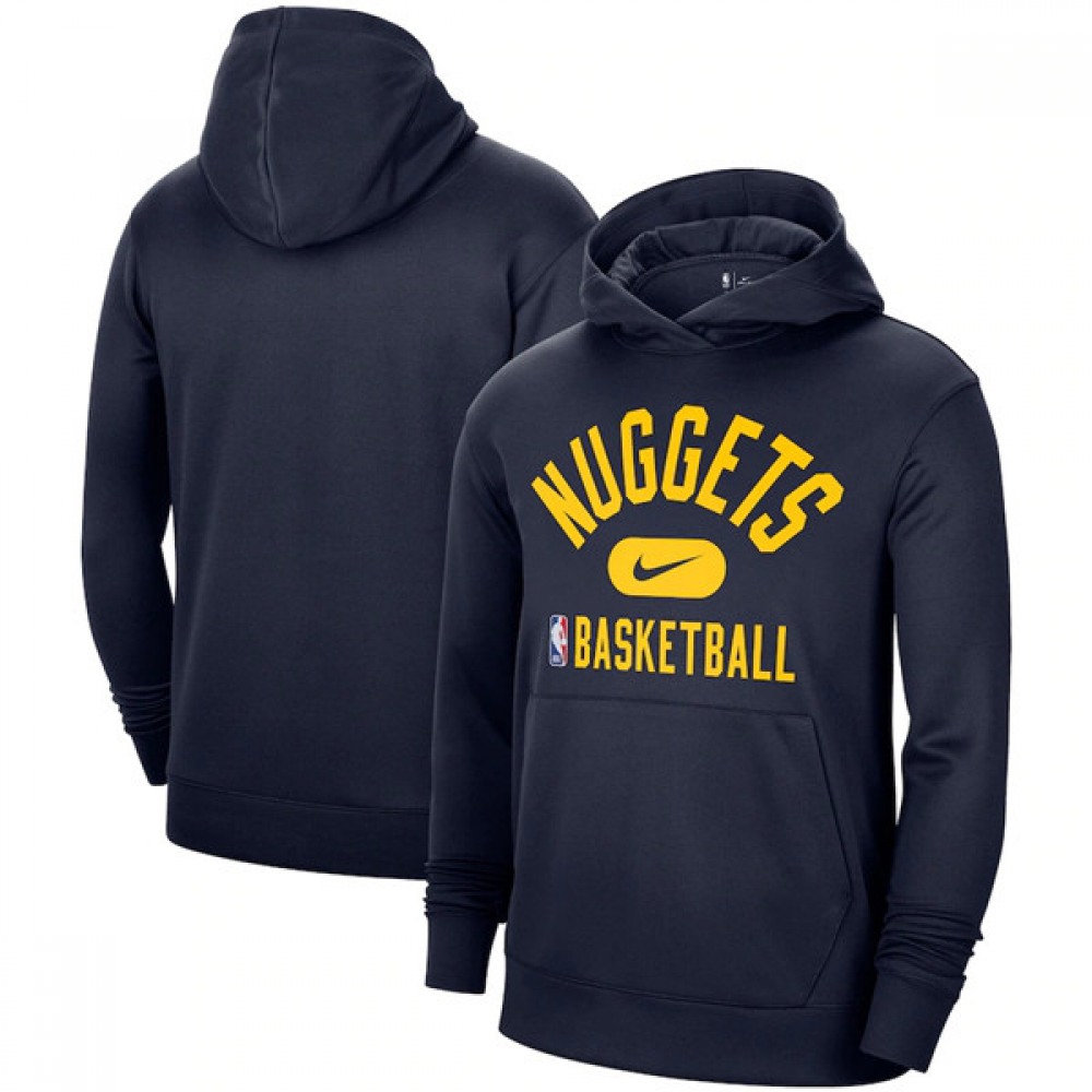 Men's Denver Nuggets 2021 Navy Spotlight Pullover Hoodie 1