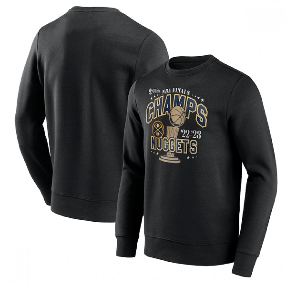 Men's Denver Nuggets Black 2023 Champions Slip Graphic Crew Sweatshirt 1