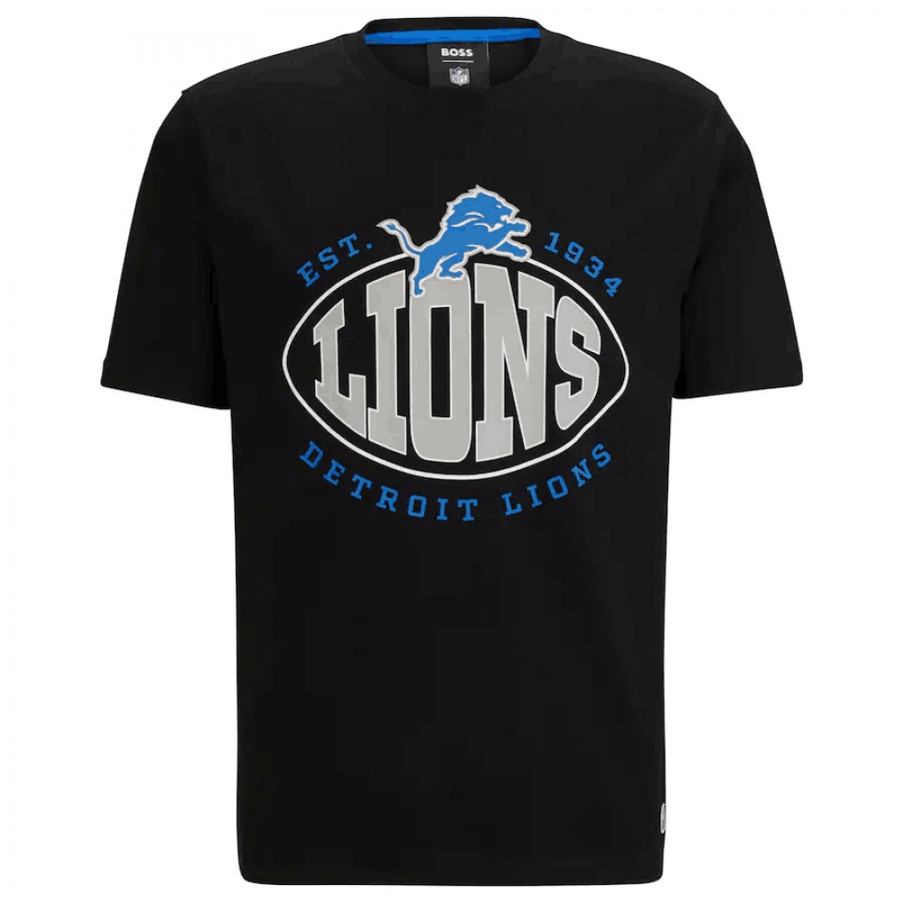 Men's Detroit Lions Black BOSS X Trap T-Shirt 1