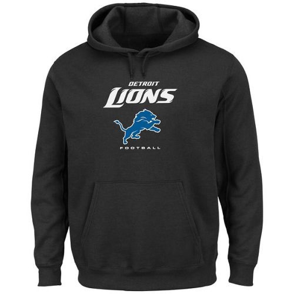 Men's Detroit Lions Black Critical Victory Pullover Hoodie 1