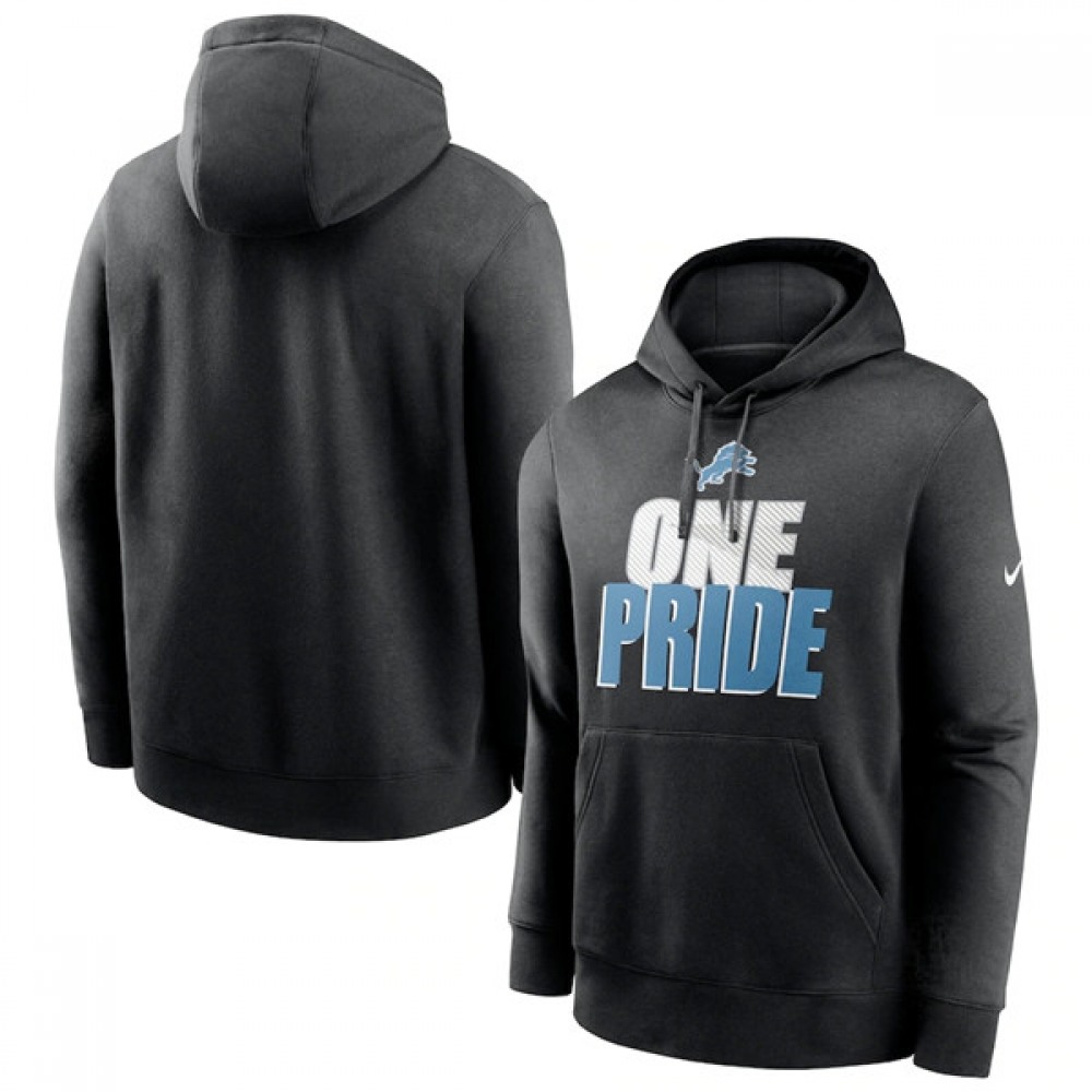 Men's Detroit Lions Black Fan Gear Local Club Pullover Hoodie 1