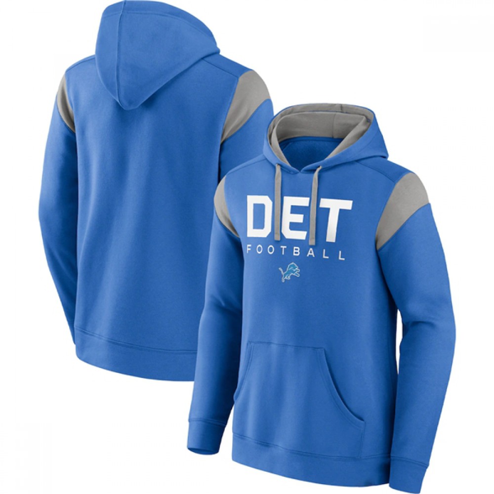 Men's Detroit Lions Blue Call The Shot Pullover Hoodie 1
