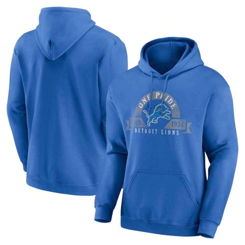 Men's Detroit Lions Blue Pullover Hoodie 1