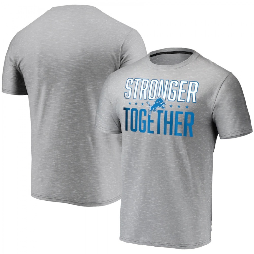 Men's Detroit Lions Grey Stronger Together T-Shirt 1