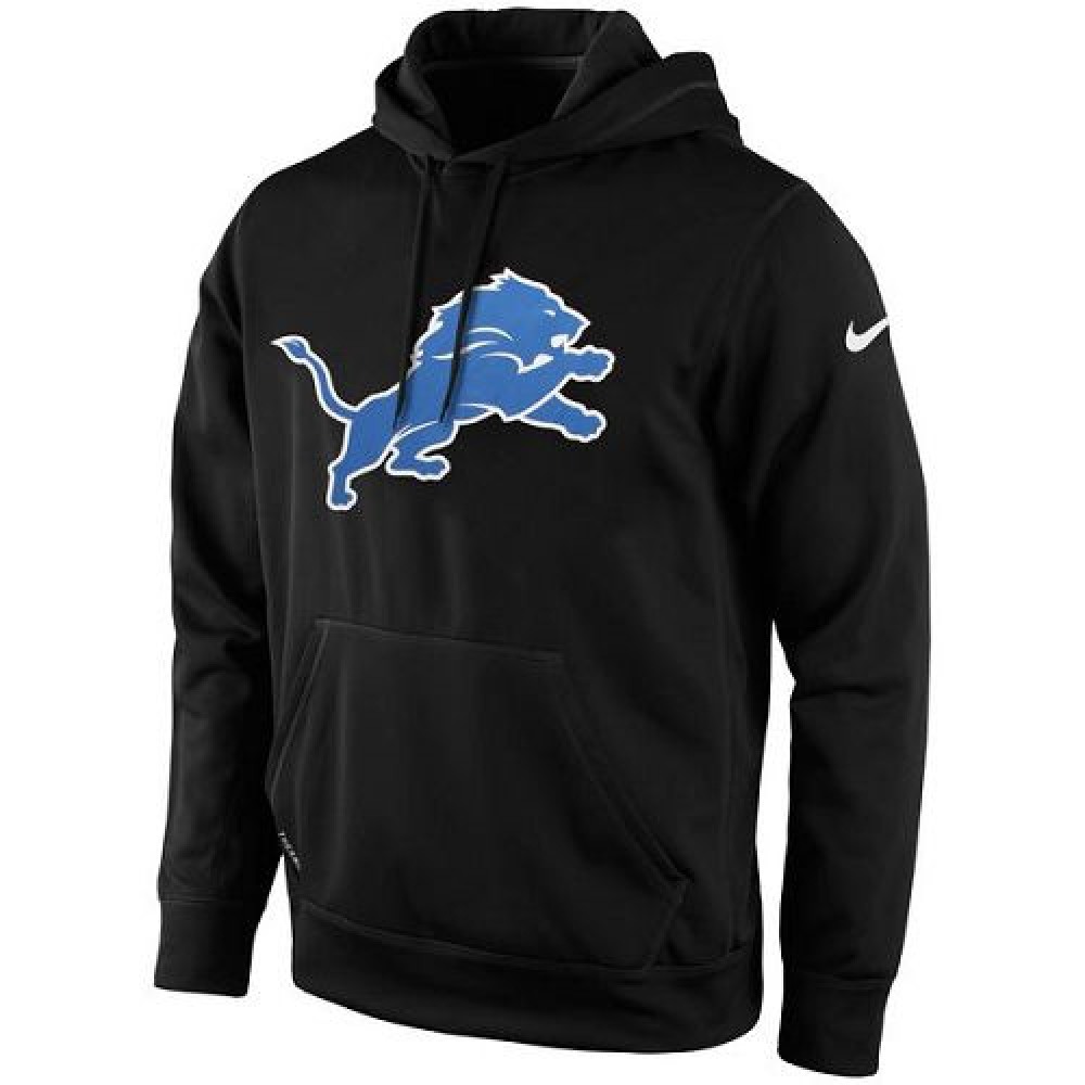Men's Detroit Lions Black KO Logo Essential Hoodie 1