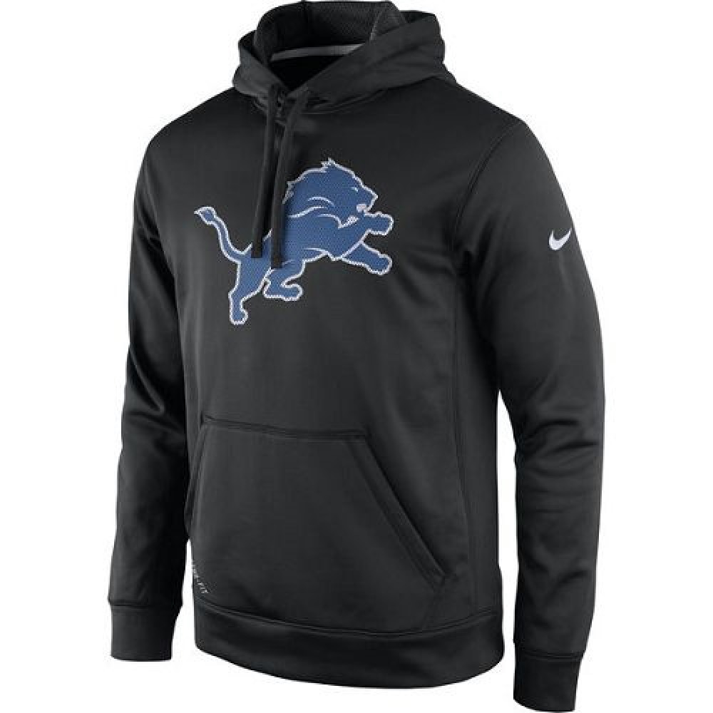Men's Detroit Lions Black Practice Performance Pullover Hoodie 1