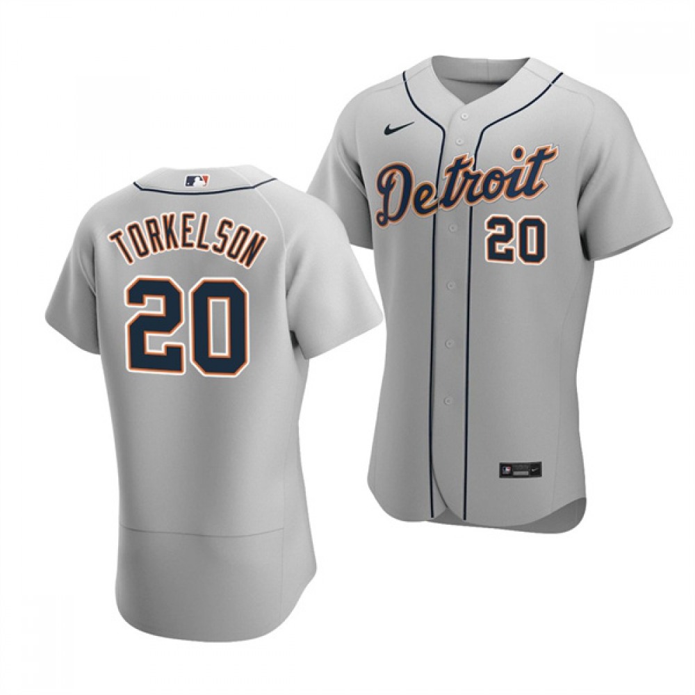 Men's Detroit Tigers #20 Spencer Torkelson Gray Flex Base Stitched Jersey 1