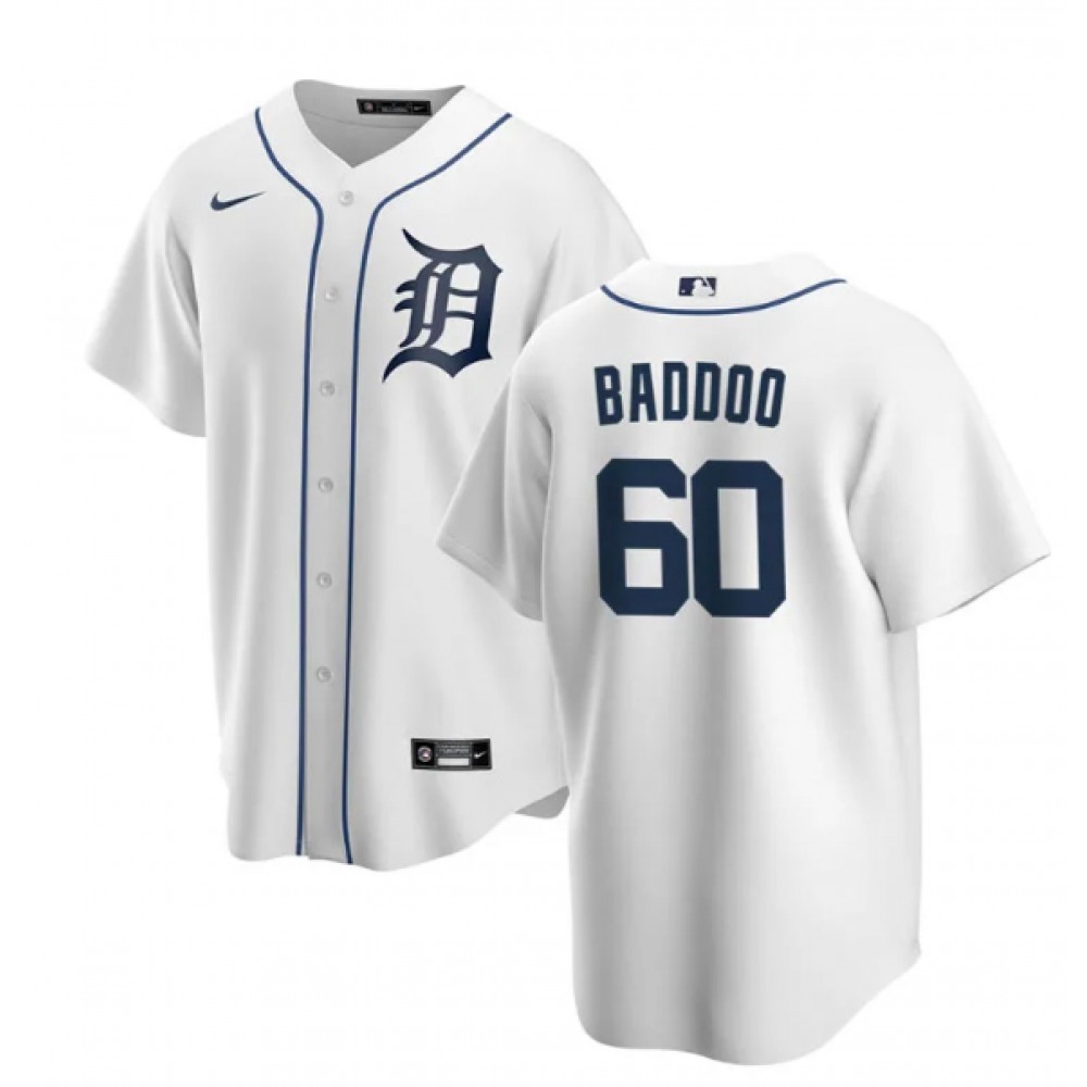 Men's Detroit Tigers #60 Akil Baddoo White Cool Base Stitched Jersey 1