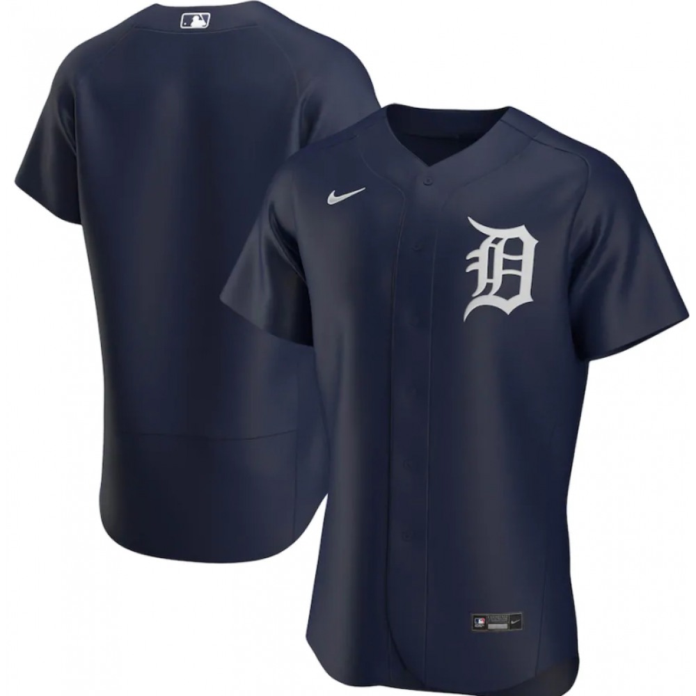 Men's Detroit Tigers Blank Navy Flex Base Stitched Jersey 1