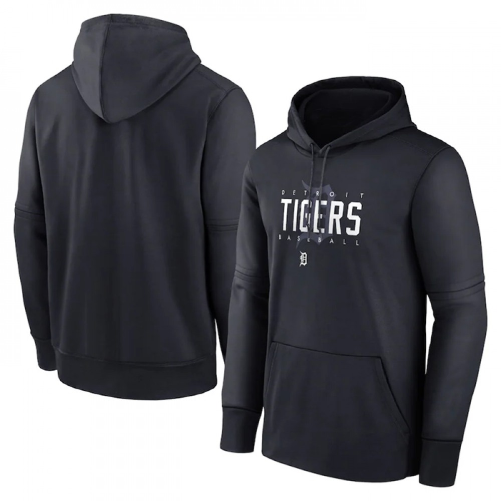 Men's Detroit Tigers Navy Pregame Performance Pullover Hoodie 1