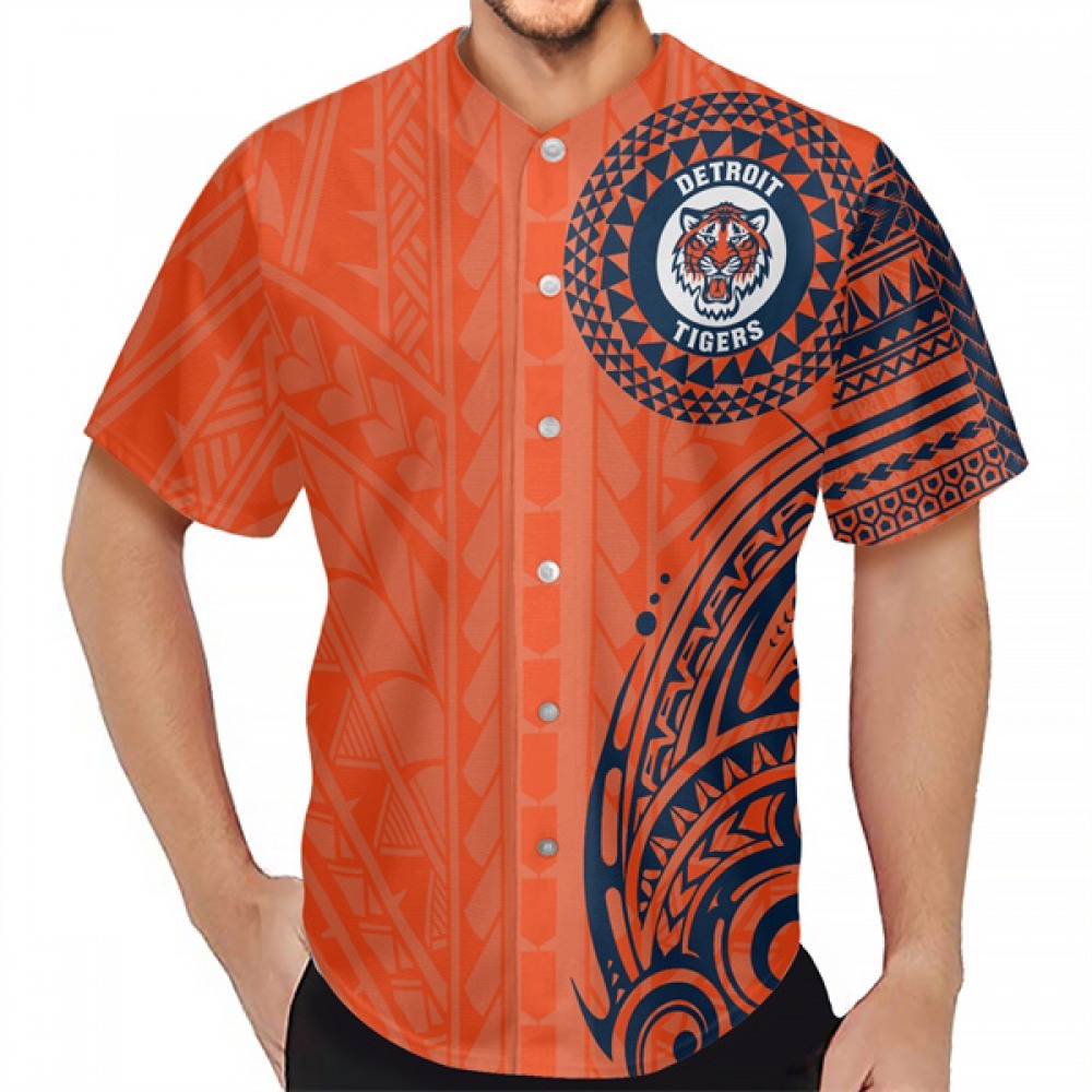 Men's Detroit Tigers Orange Baseball Jersey 1
