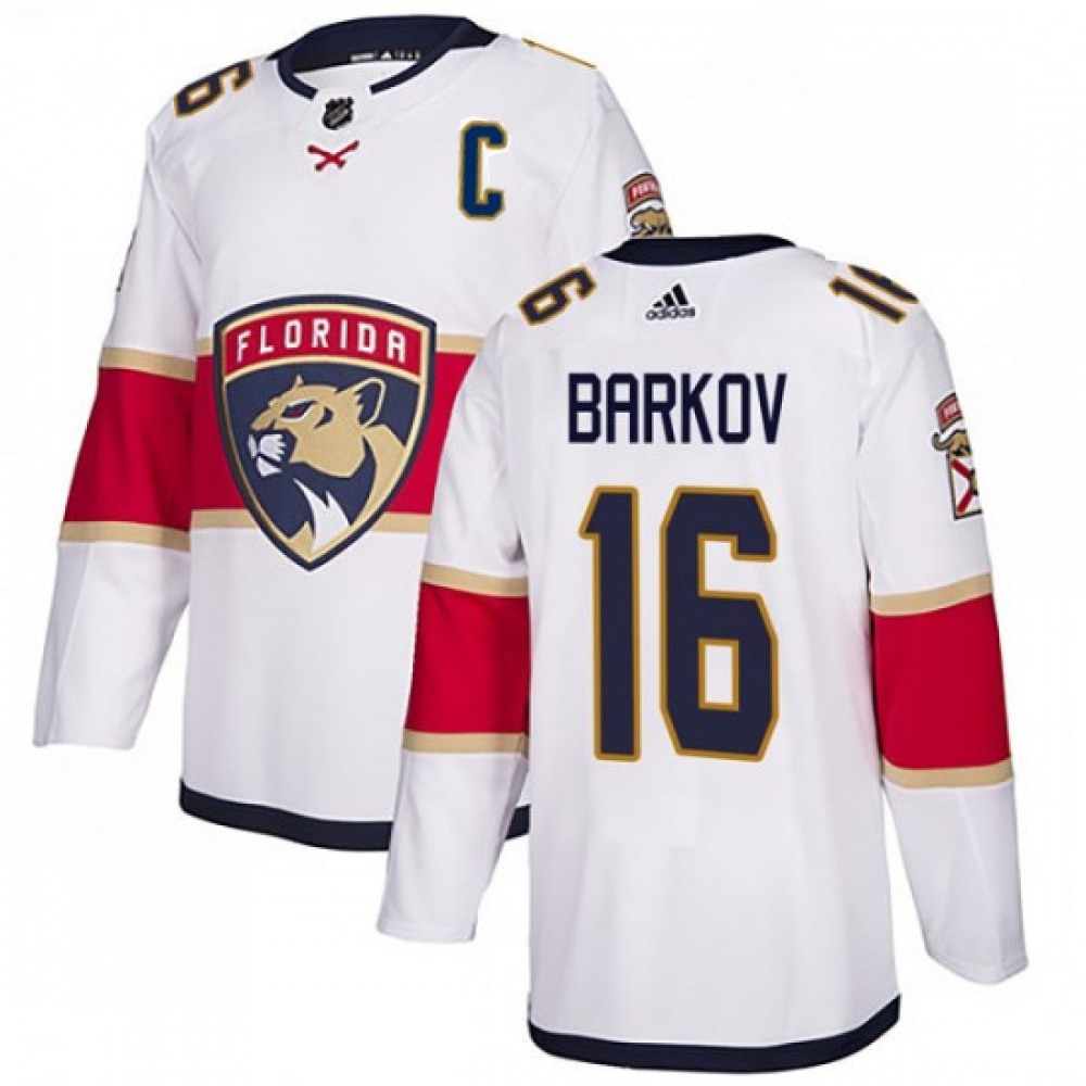 Men's Florida Panthers #16 Aleksander Barkov White Stitched Jersey 1