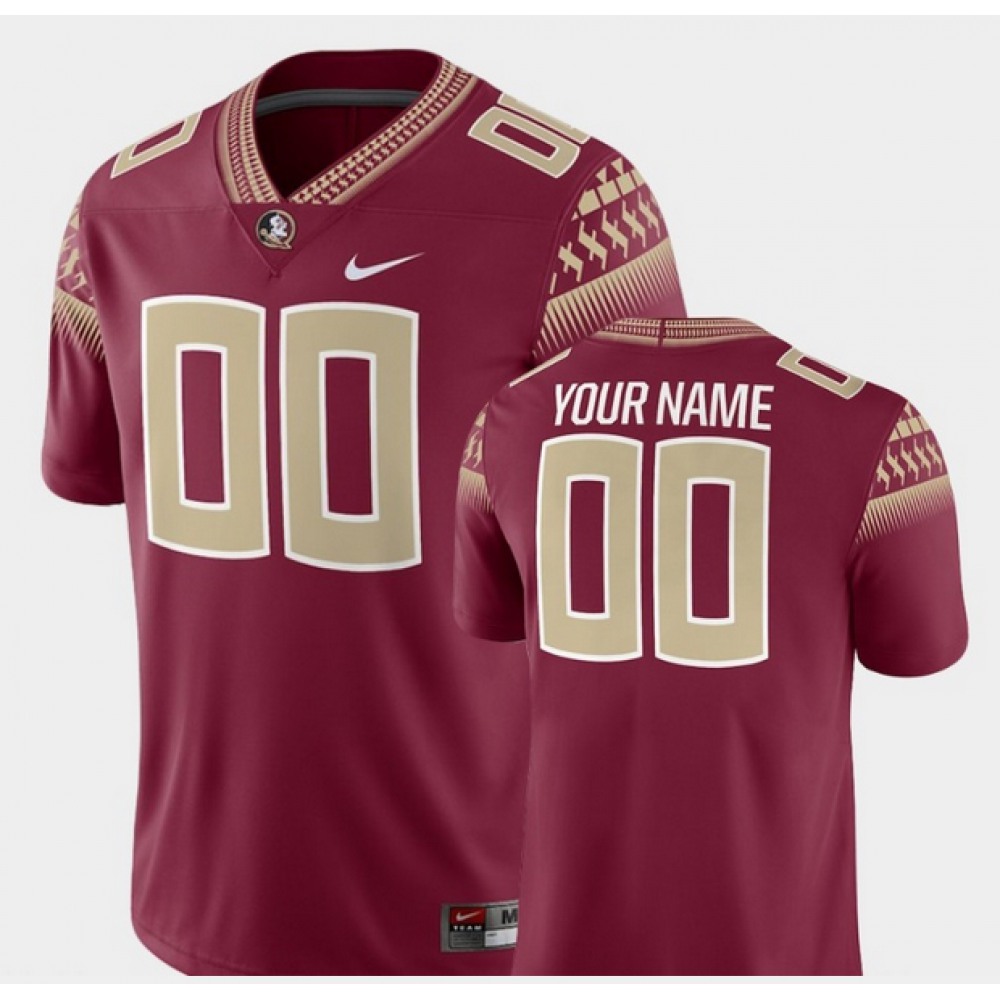 Men's Florida State Seminoles Custom College Football 2018 Game Garnet Stitched Jersey 1