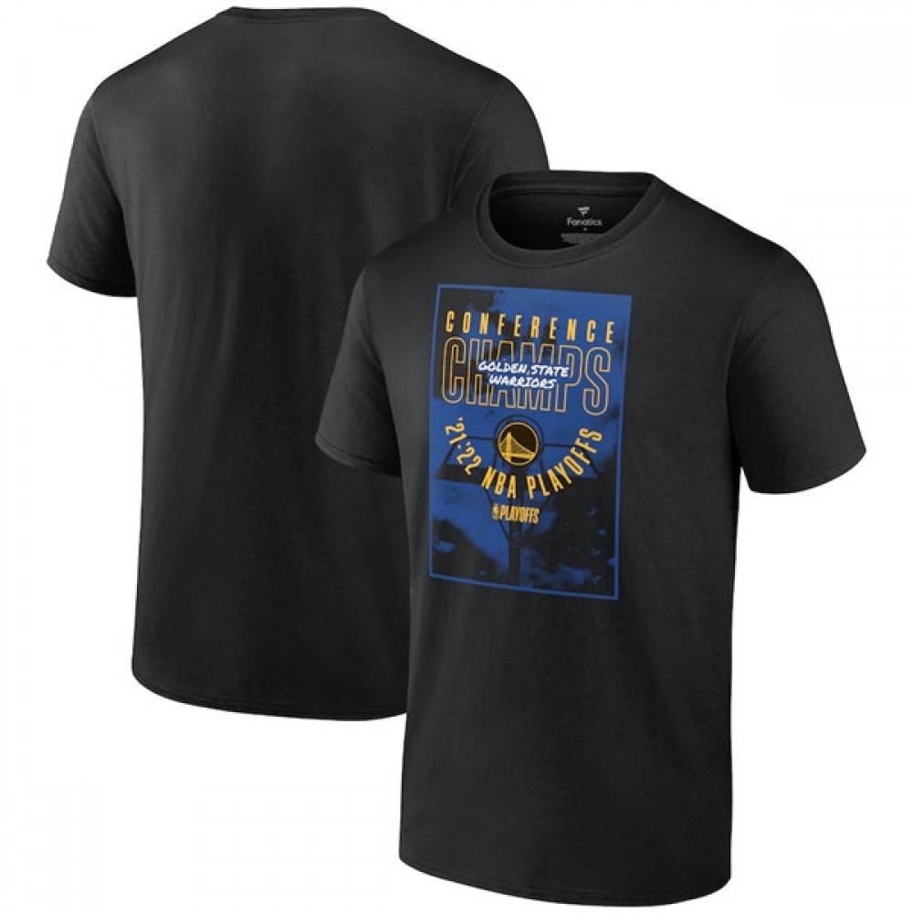 Men's Golden State Warriors 2022 2022 Black Western Conference Champions Extra Pass T-Shirt 1