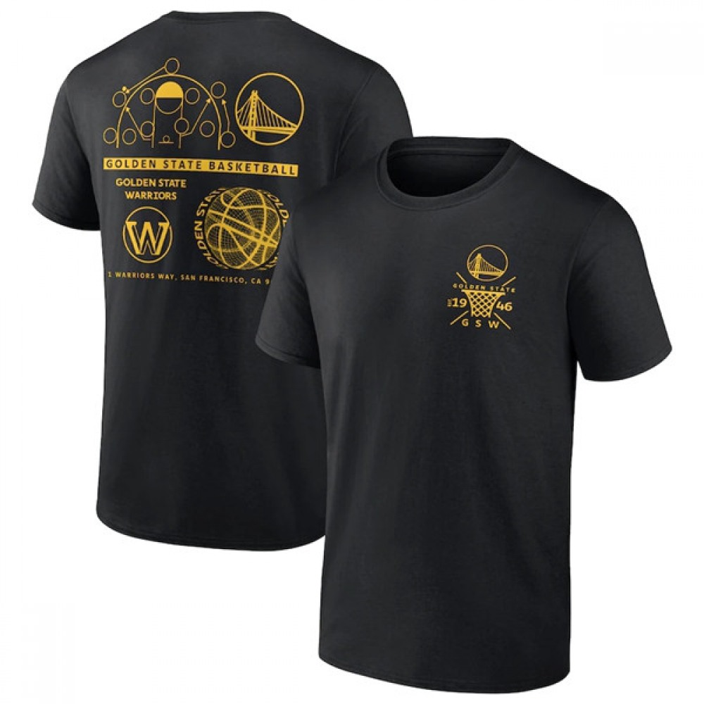 Men's Golden State Warriors 2022 Black Court Street Collective T-Shirt 1