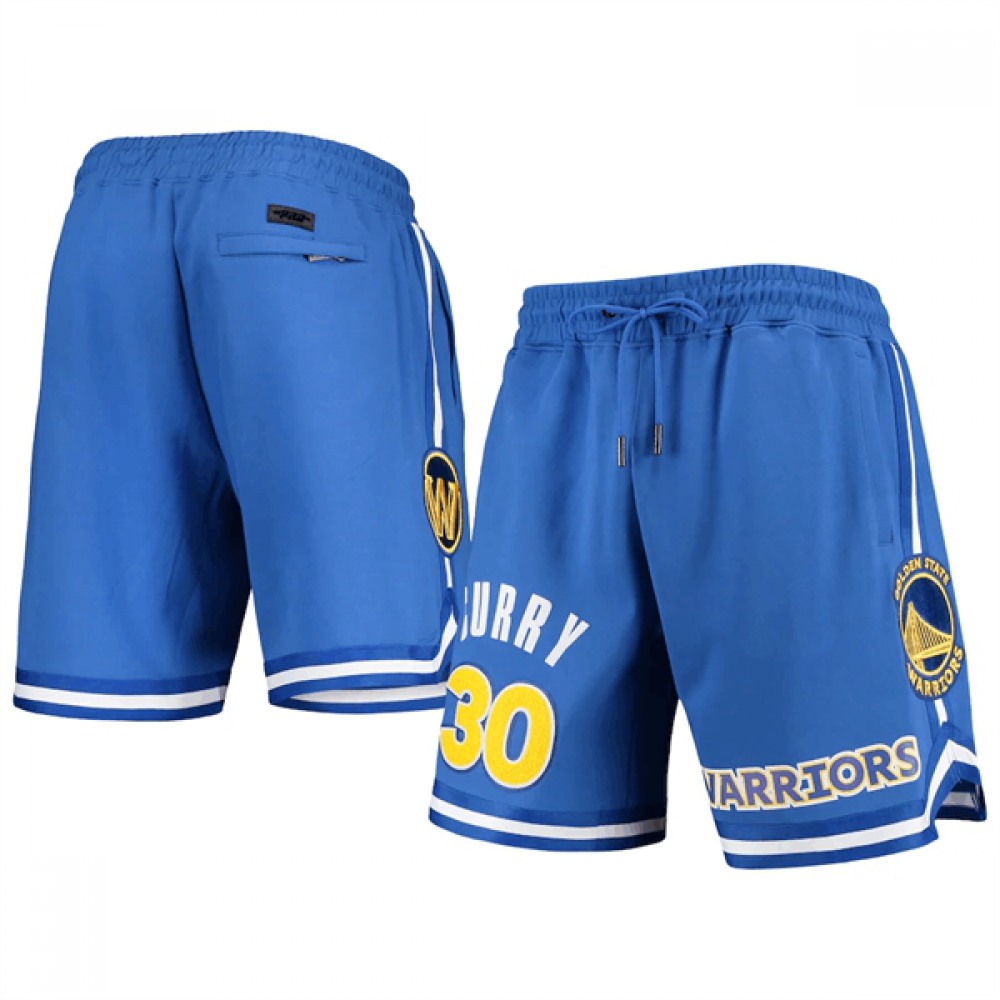 Men's Golden State Warriors #30 Stephen Curry Blue Shorts 1
