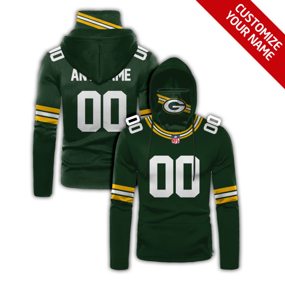Men's Green Bay Packers 2020 Green Customize Hoodie Mask 1