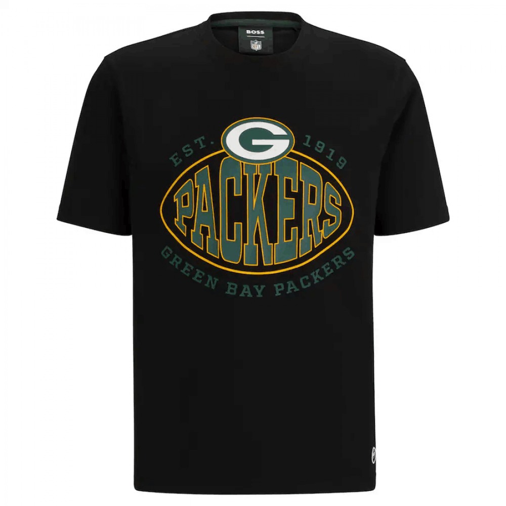 Men's Green Bay Packers Black BOSS X Trap T-Shirt 1