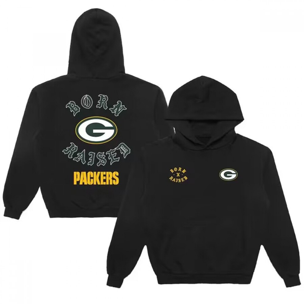 Men's Green Bay Packers Black Born x Raised Unisex Pullover Hoodie 1